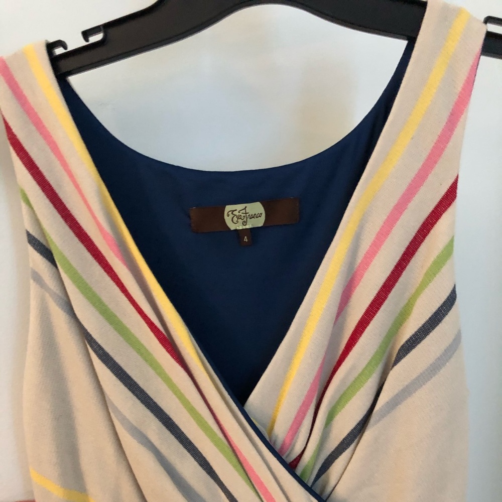 Vintage Eva Franco Crossing Striped Dress - Picture 5 of 10